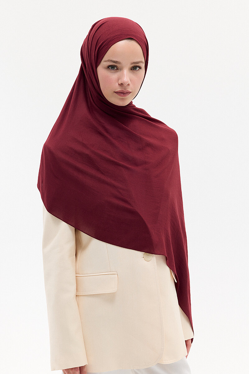 Comfort Cotton Şal - Bordo - 4
