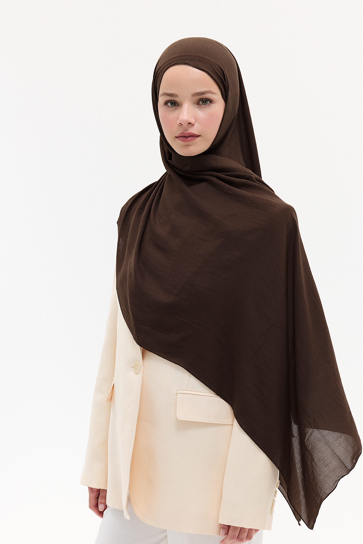 Comfort Cotton Şal - Acı Kahve - Camellia Scarfs (1)