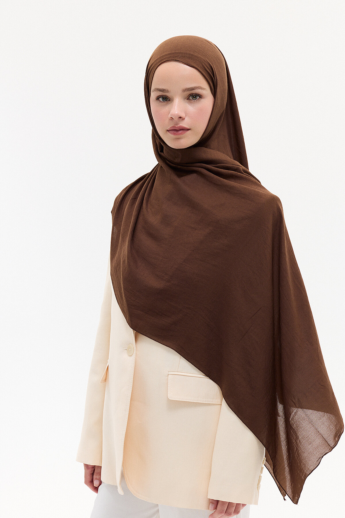 Comfort Cotton Şal - Acı Kahve - Camellia Scarfs