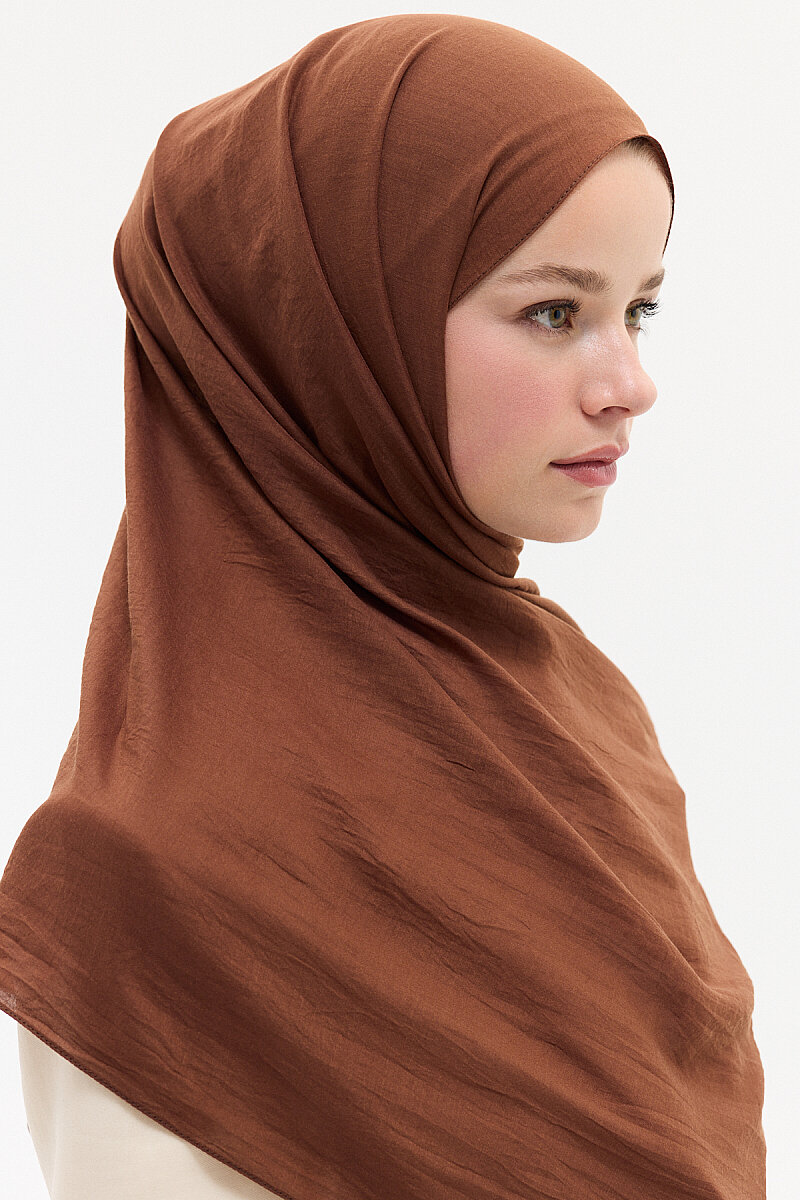 Comfort Cotton Şal - Kahve - 3