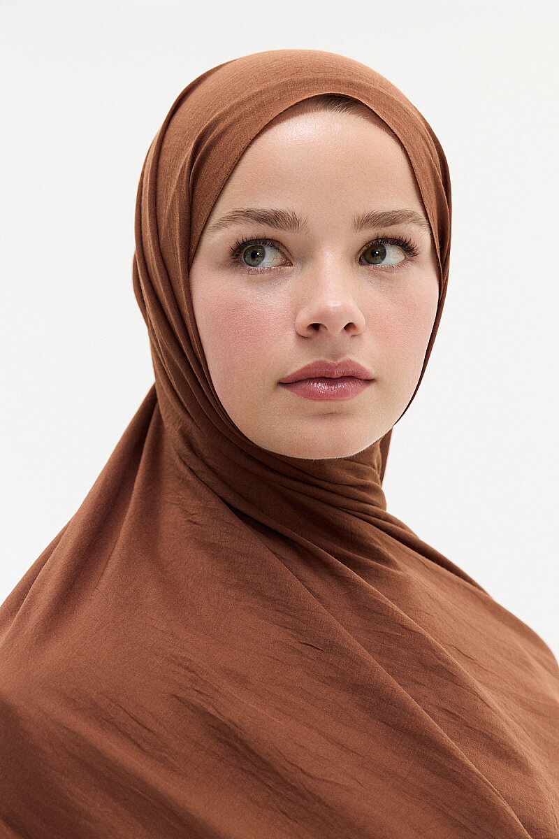 Comfort Cotton Şal - Kahve - 4