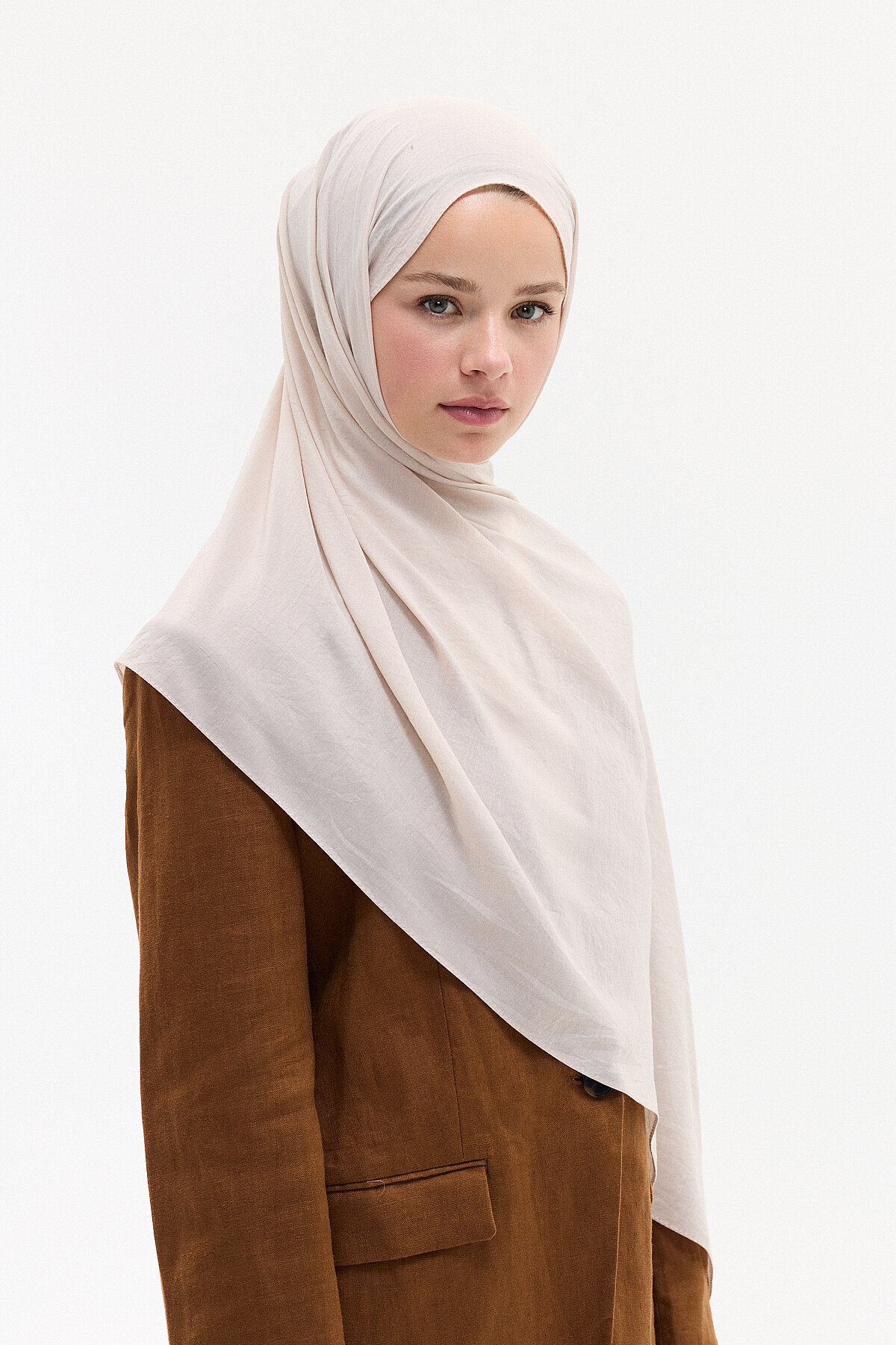 Comfort Cotton Şal - Krem - Camellia Scarfs (1)
