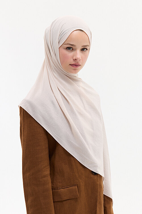 Comfort Cotton Şal - Krem - Camellia Scarfs (1)