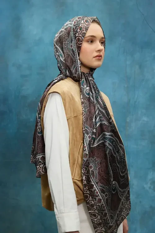 Cyristal Shine Şal - Acı Kahve - Camellia Scarfs (1)