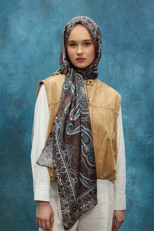 Cyristal Shine Şal - Acı Kahve - Camellia Scarfs