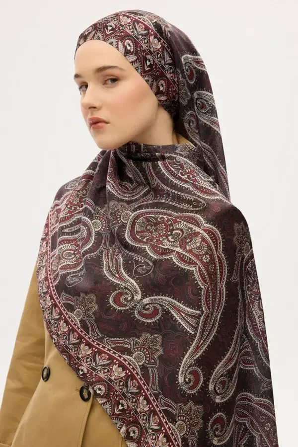 Cyristal Shine Şal - Bordo - 3