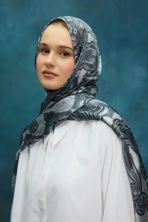 Cyristal Shine Şal - Gri - Camellia Scarfs (1)