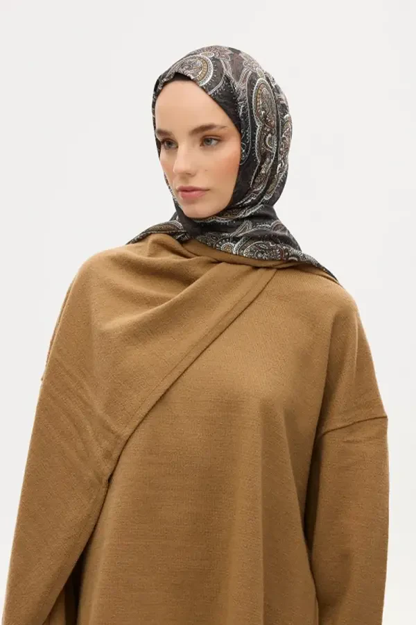 Cyristal Shine Şal - Kahve - Camellia Scarfs