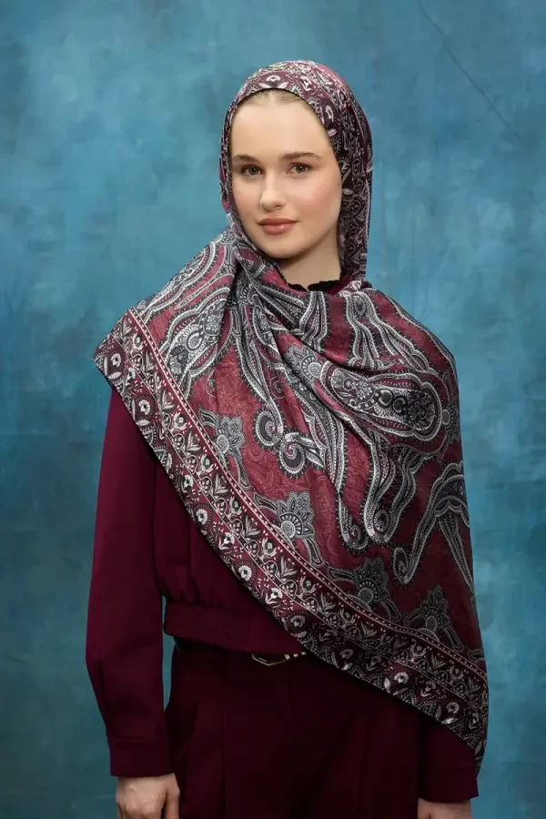 Cyristal Shine Şal - Kırmızı - Camellia Scarfs