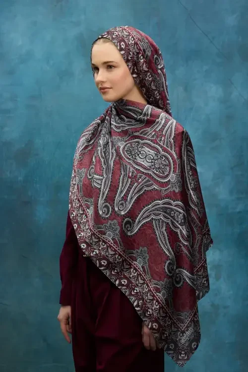 Cyristal Shine Şal - Kırmızı - Camellia Scarfs (1)