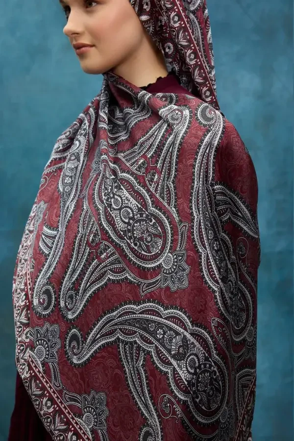 Cyristal Shine Şal - Kırmızı - 4