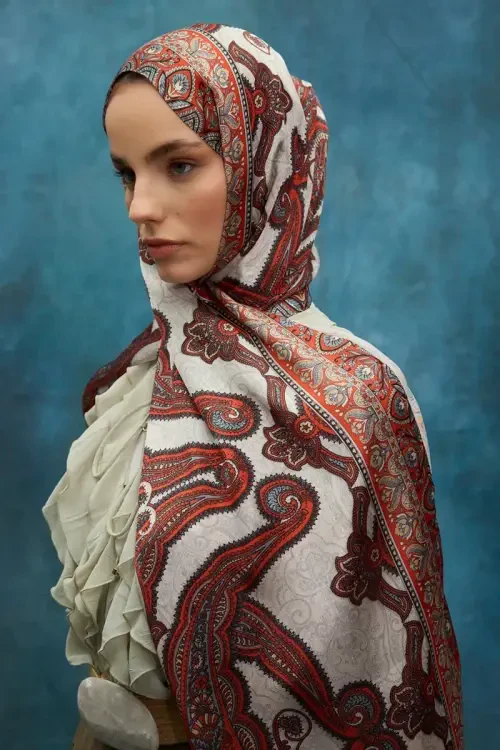 Cyristal Shine Şal - Turuncu - Camellia Scarfs (1)