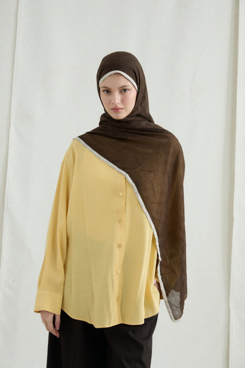 Dama Müslin Şal - Kahve - Camellia Scarfs