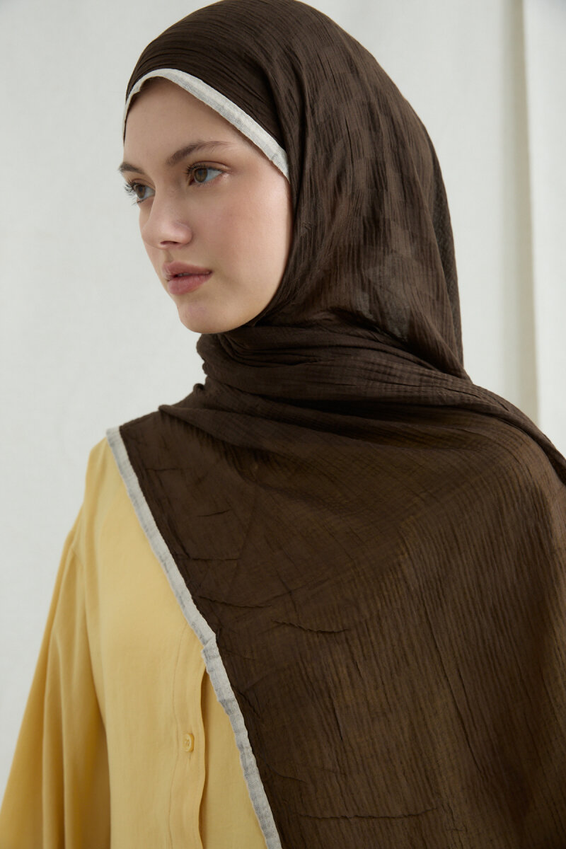 Dama Müslin Şal - Kahve - 3