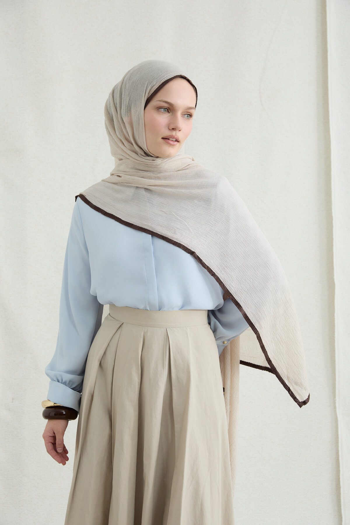 Dama Müslin Şal - Krem - Camellia Scarfs