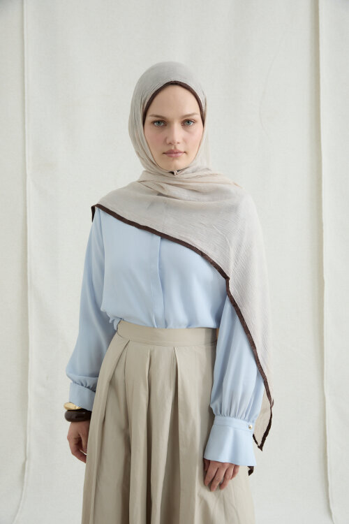 Dama Müslin Şal - Krem - Camellia Scarfs (1)