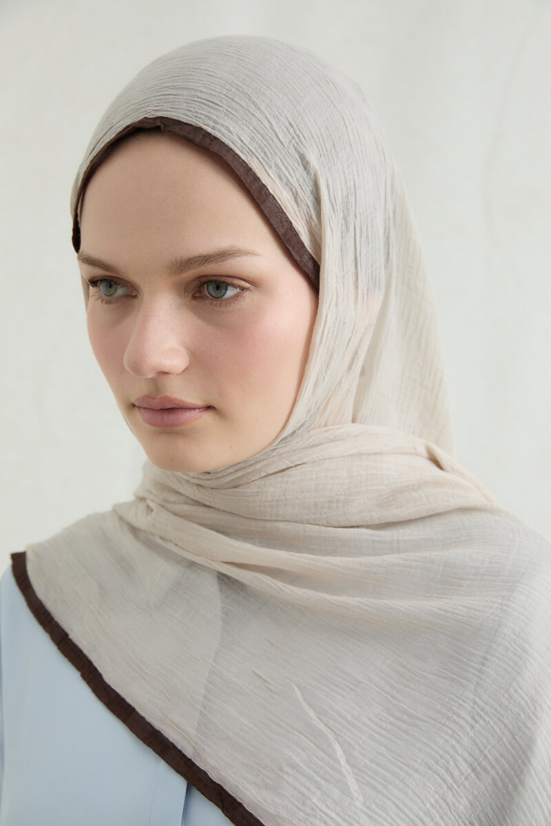 Dama Müslin Şal - Krem - 3