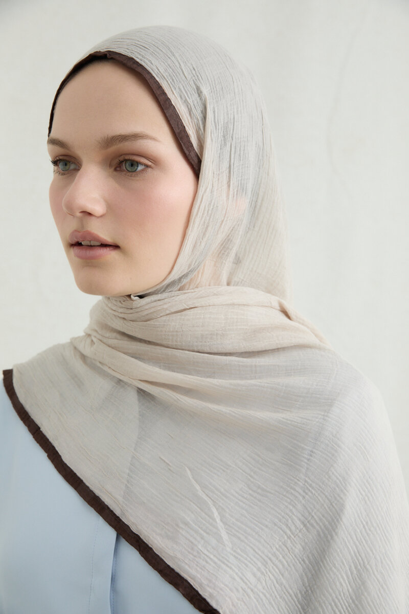 Dama Müslin Şal - Krem - 4