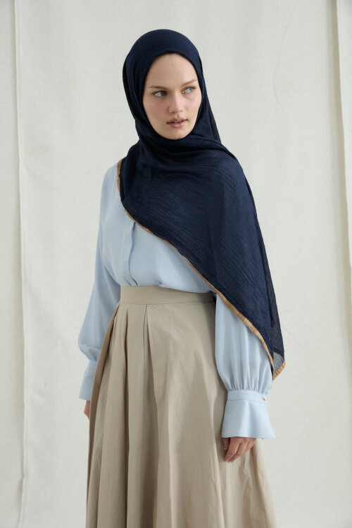 Dama Müslin Şal - Lacivert - Camellia Scarfs (1)