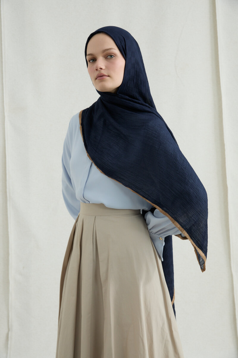Dama Müslin Şal - Lacivert - 1