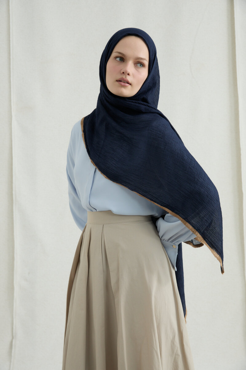 Dama Müslin Şal - Lacivert - 3
