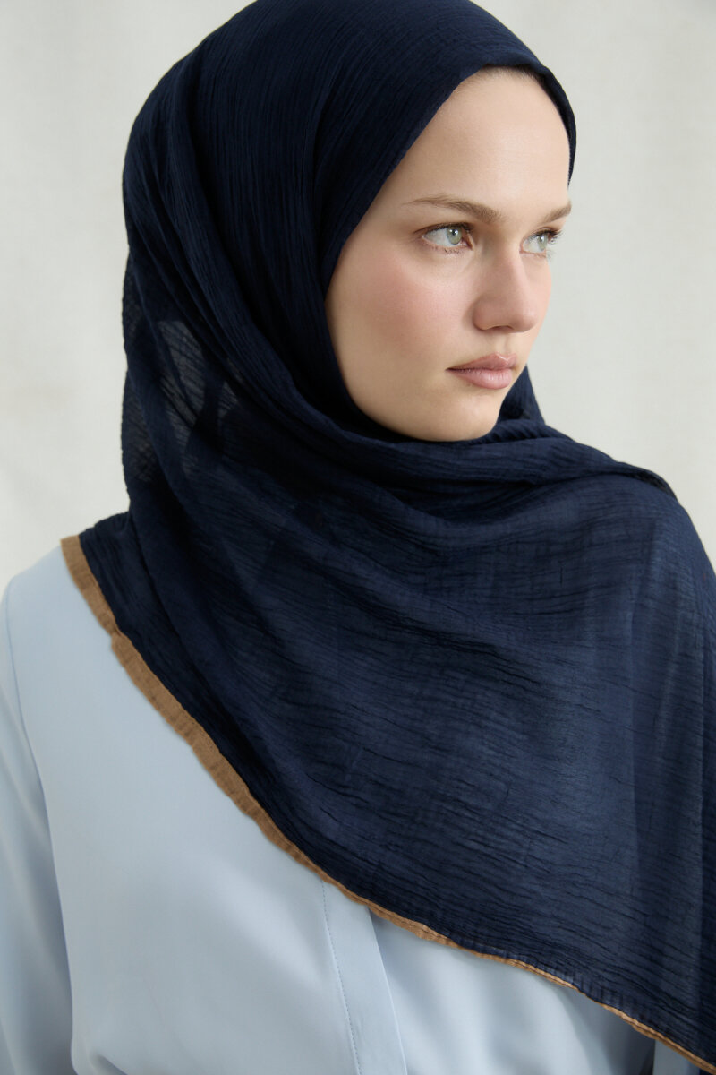 Dama Müslin Şal - Lacivert - 4