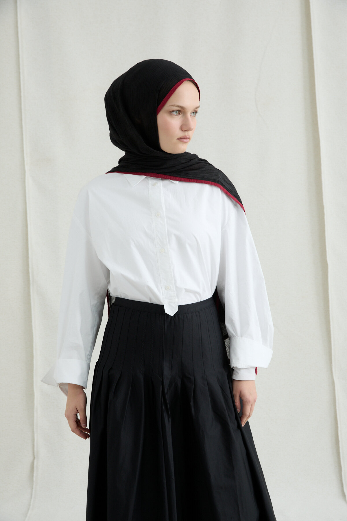 Dama Müslin Şal - Siyah - Camellia Scarfs (1)