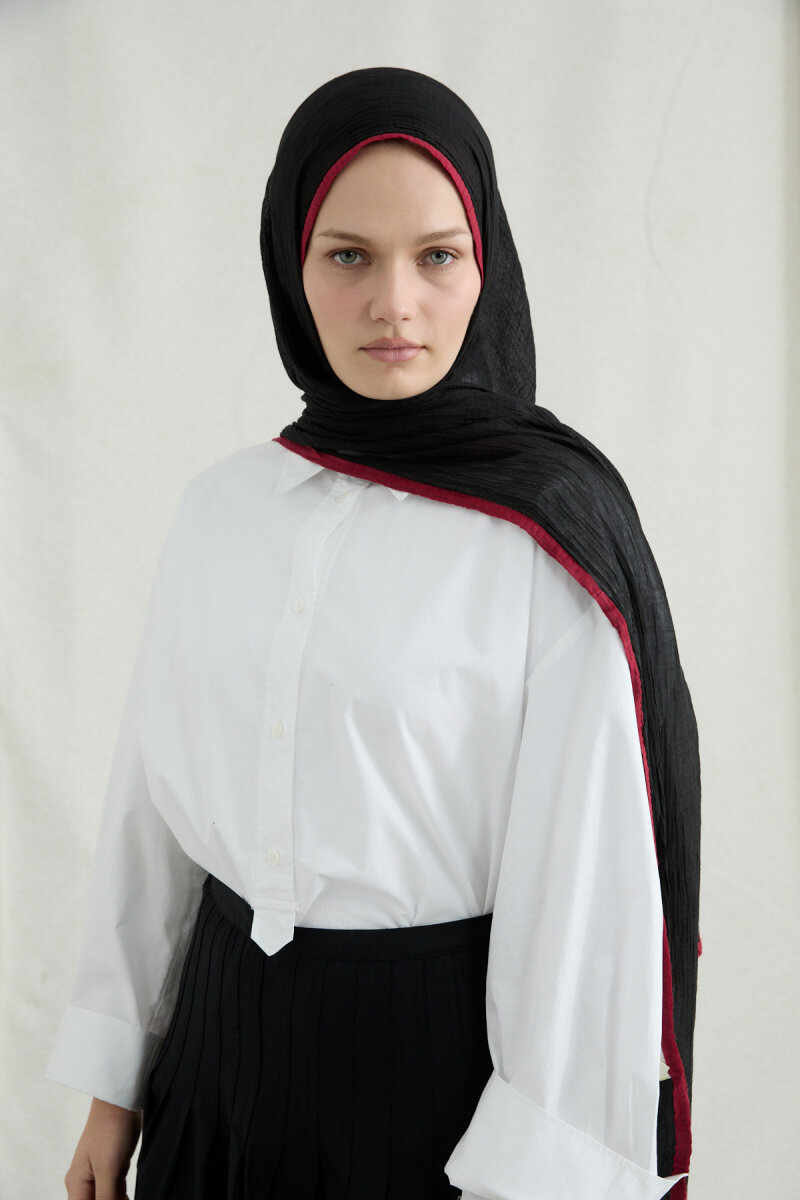 Dama Müslin Şal - Siyah - 3