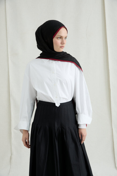 Dama Müslin Şal - Siyah - Camellia Scarfs (1)