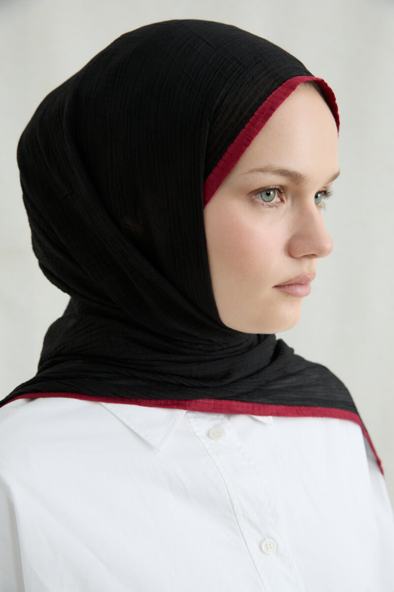 Dama Müslin Şal - Siyah - 4
