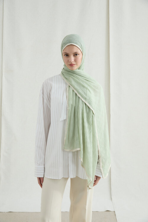 Dama Müslin Şal - Su Yeşili - Camellia Scarfs