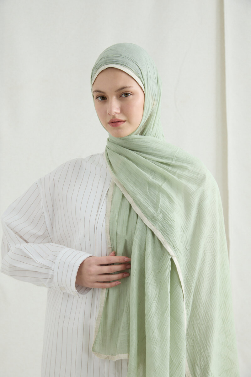 Dama Müslin Şal - Su Yeşili - 3