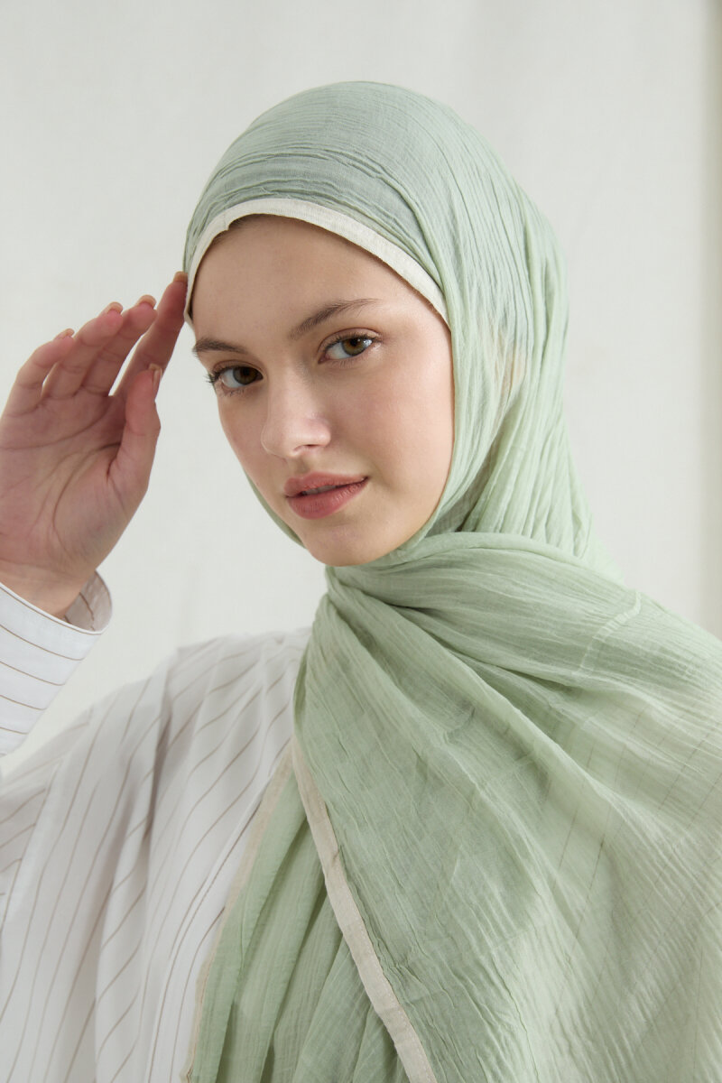 Dama Müslin Şal - Su Yeşili - 4