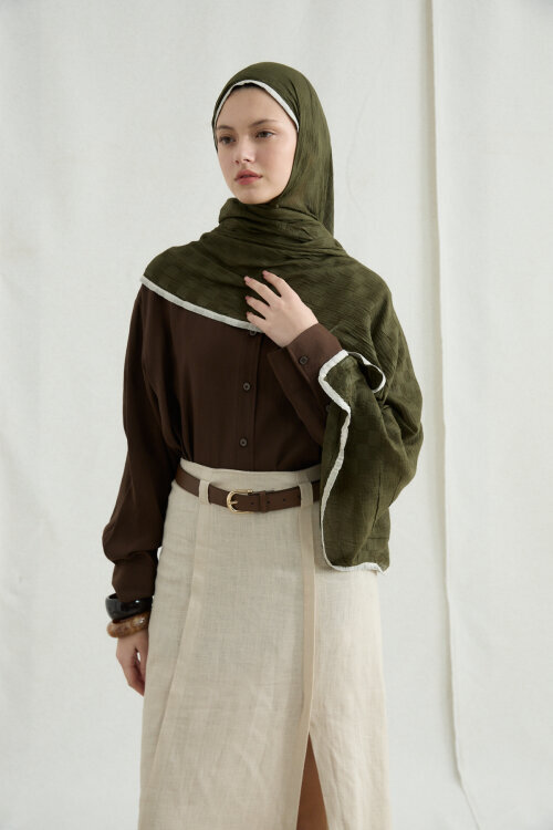 Dama Müslin Şal - Yeşil - Camellia Scarfs (1)