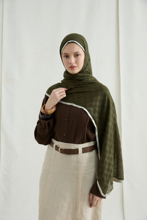 Dama Müslin Şal - Yeşil - Camellia Scarfs