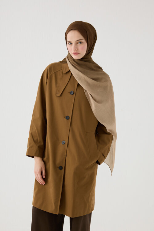 Degrade Kraş Şal - Haki Bej - Camellia Scarfs