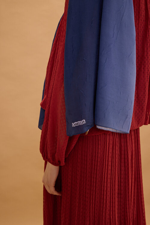 Degrade Kraş Şal - İndigo - Camellia Scarfs (1)