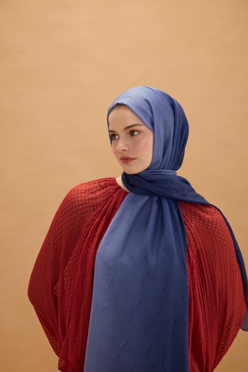 Degrade Kraş Şal - İndigo - 3
