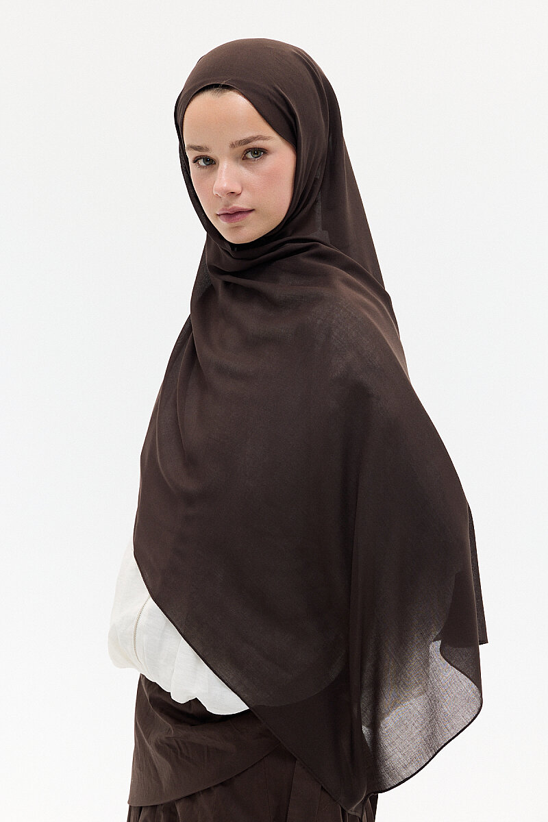 Düz Rami Şal - Acı Kahve - 4