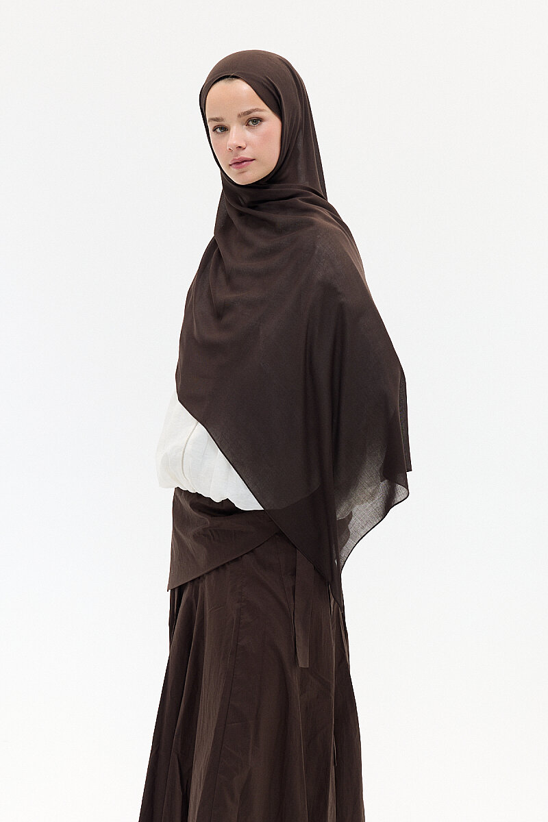 Düz Rami Şal - Acı Kahve - 1