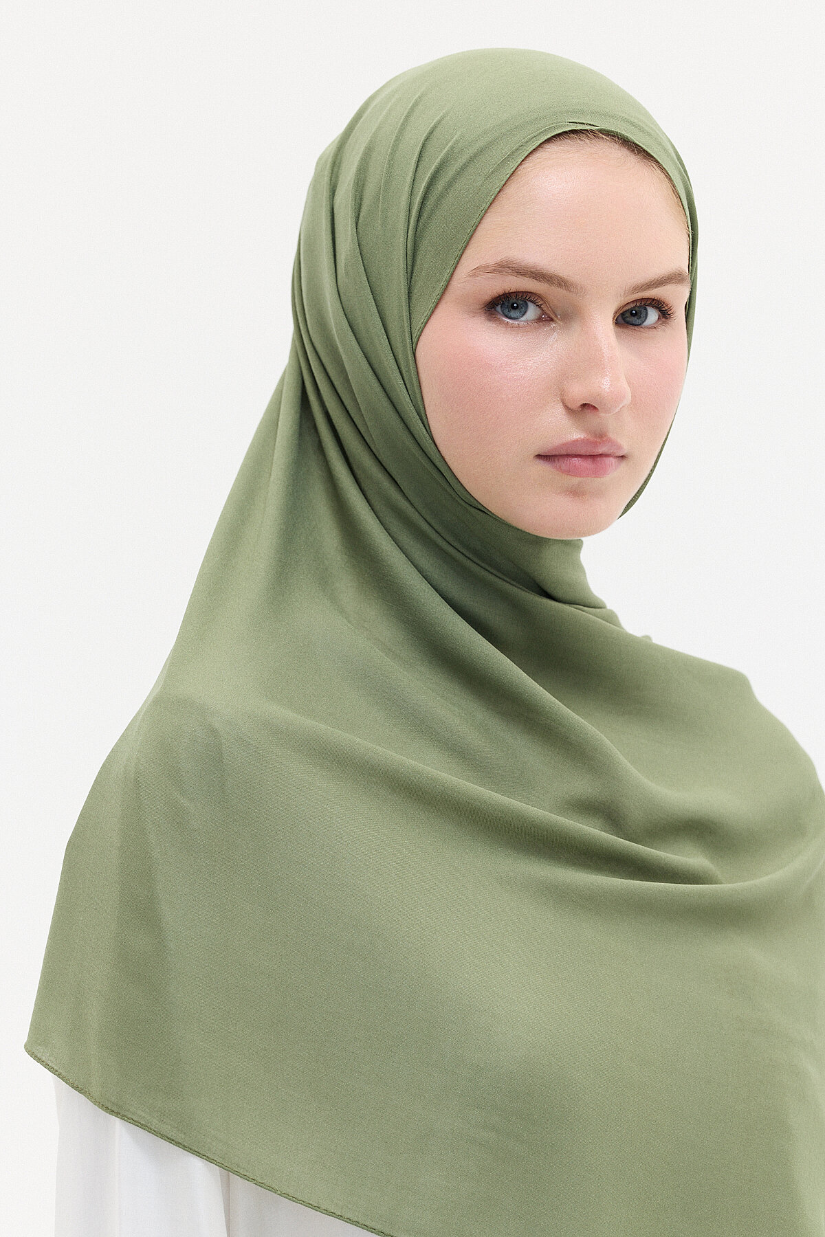 Düz Rami Şal - Yeşil - Camellia Scarfs (1)