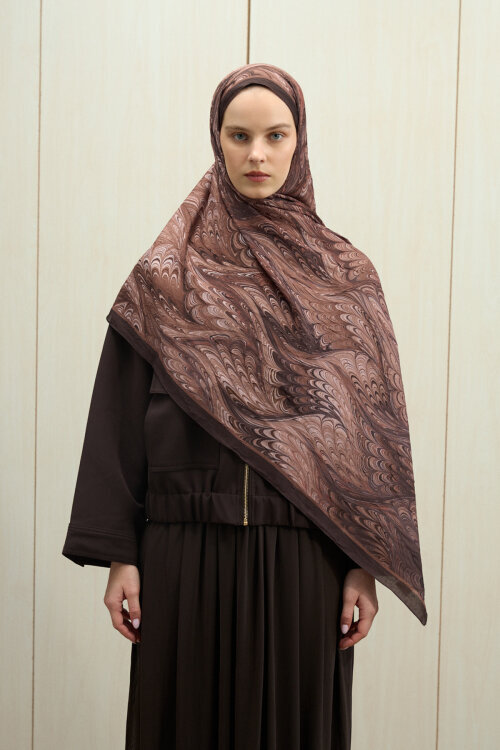 Ebruel Kraş Şal - Acı Kahve 