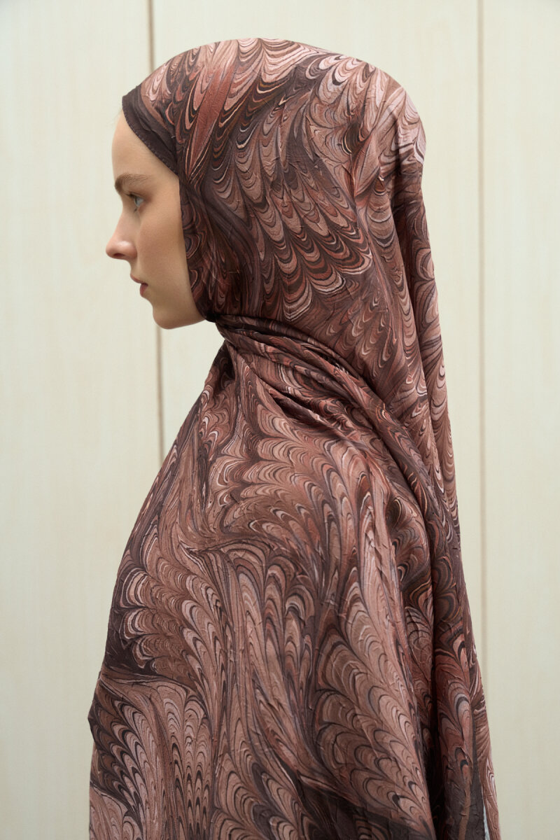 Ebruel Kraş Şal - Acı Kahve - 3