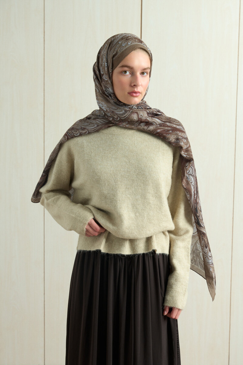 Ebruel Kraş Şal - Haki - 1