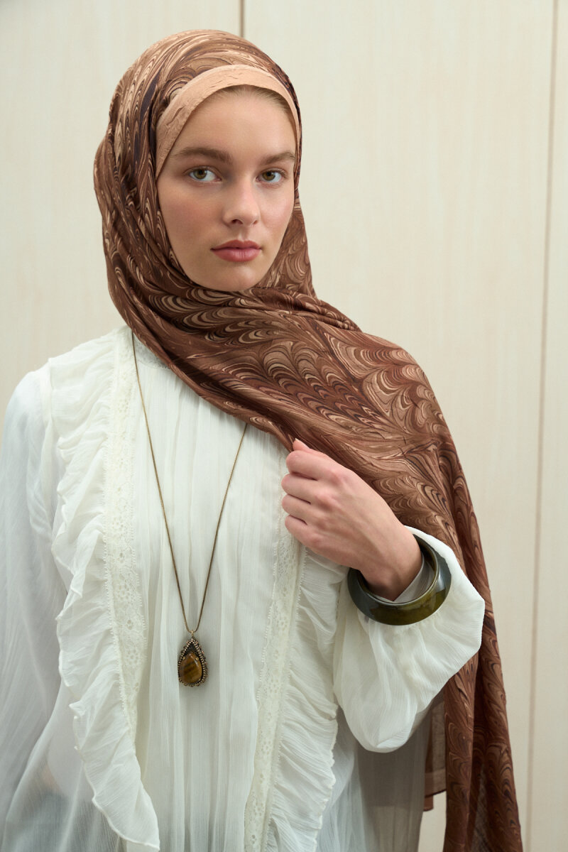 Ebruel Kraş Şal - Karamel - 4