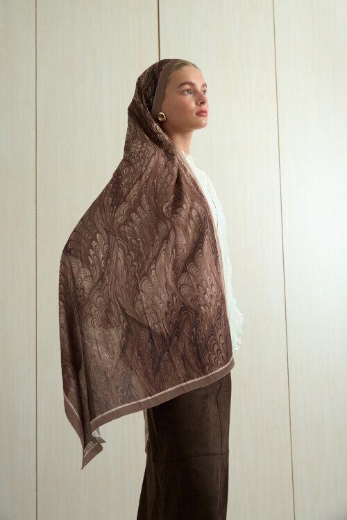 Ebruel Kraş Şal - Karamel - Camellia Scarfs