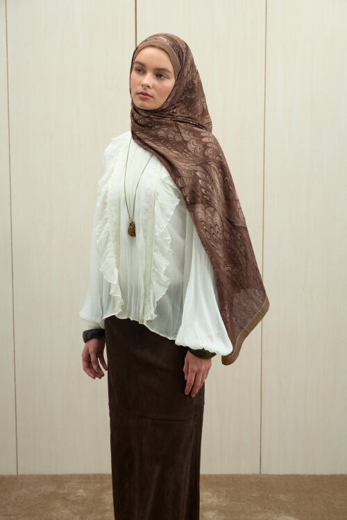 Ebruel Kraş Şal - Karamel - Camellia Scarfs (1)