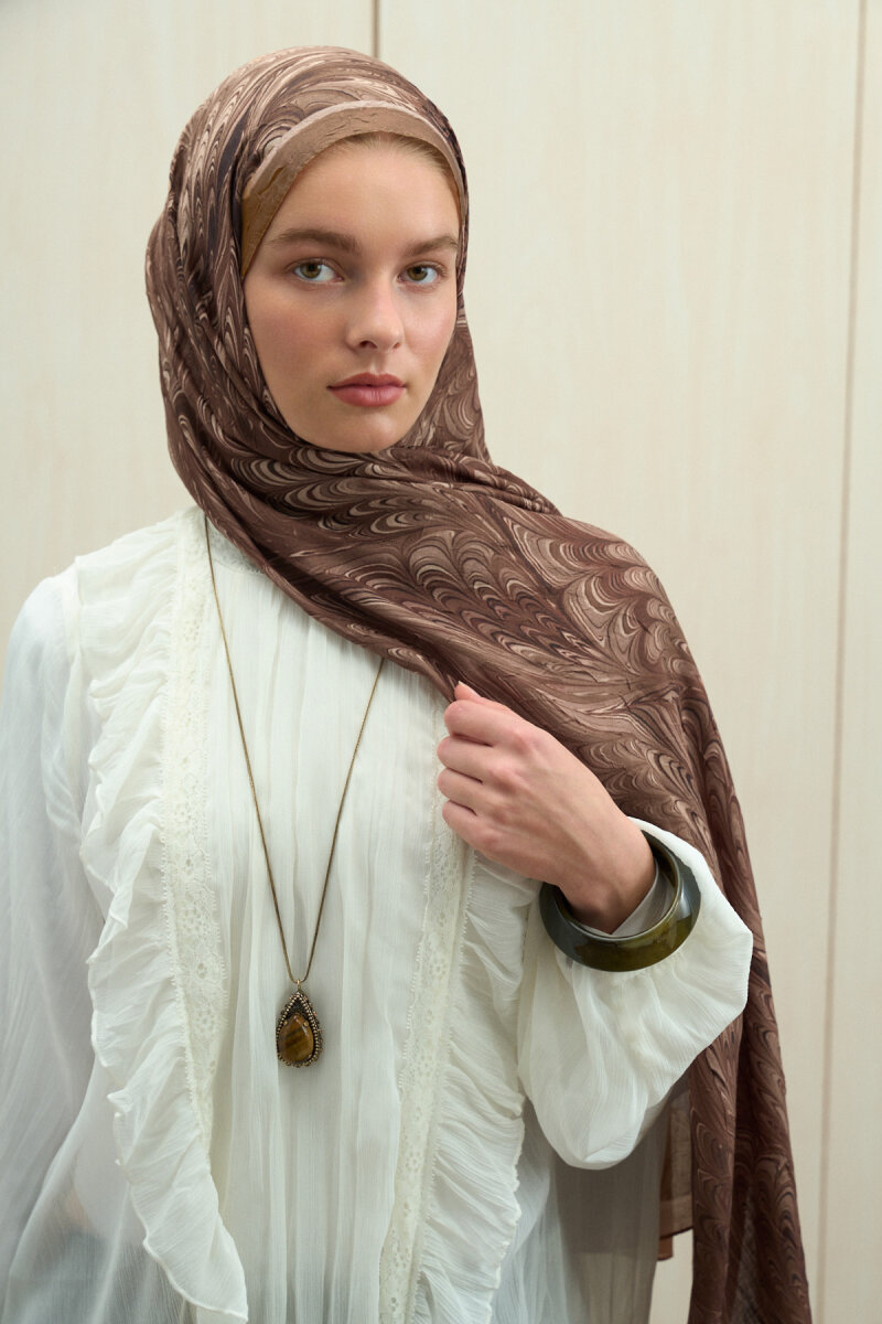 Ebruel Kraş Şal - Karamel - 3