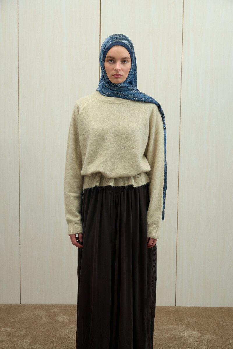 Ebruel Kraş Şal - Lacivert Gri - 2