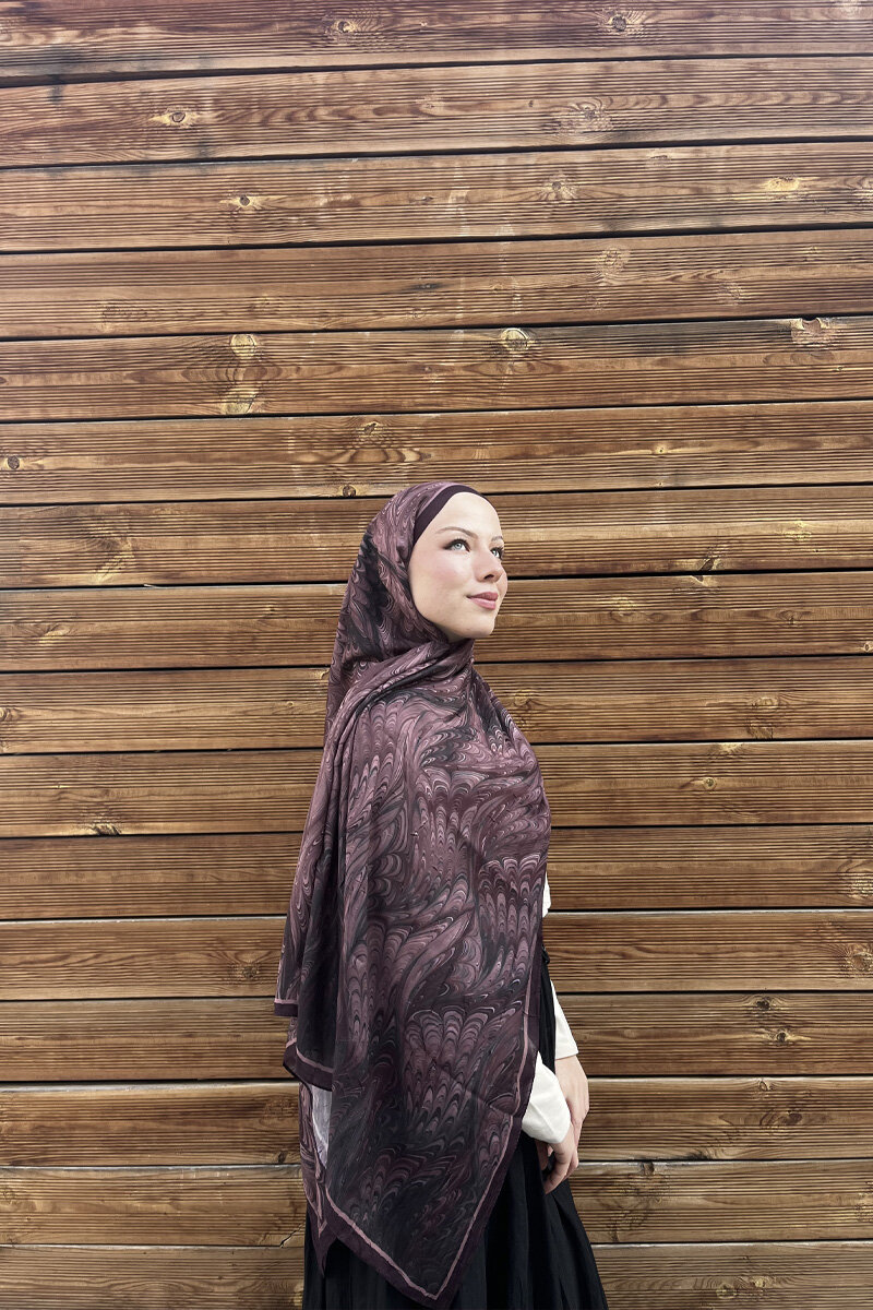 Ebruel Kraş Şal - Mürdüm - 3